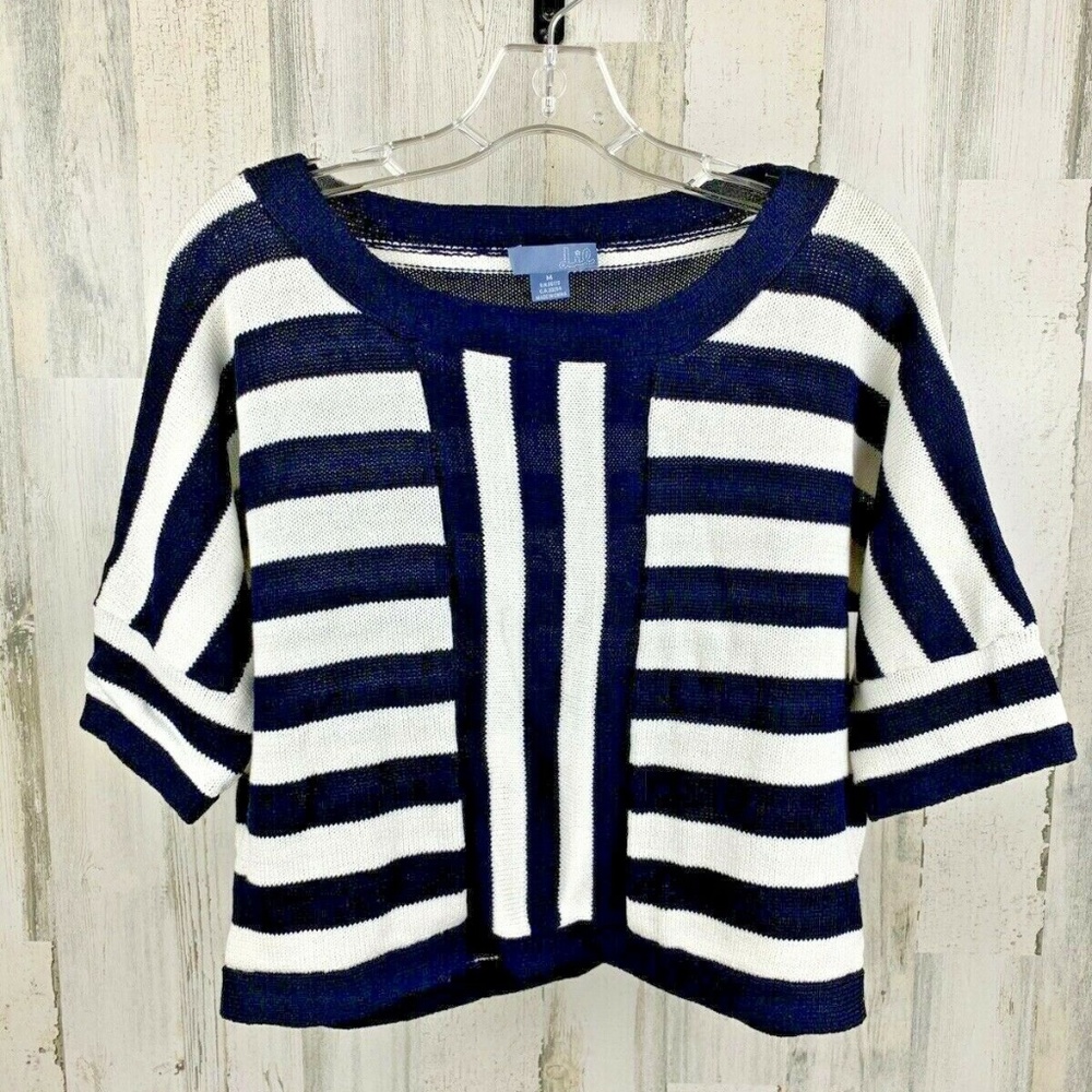 Lil Sweater Dark Navy White Pullover Size Med